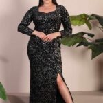 Rochie dama eleganta cu paiete Mery negru