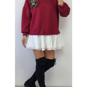 Rochie scurta cu volane albe Cassie