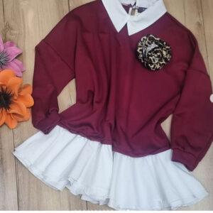 Rochie scurta cu volane albe Cassie