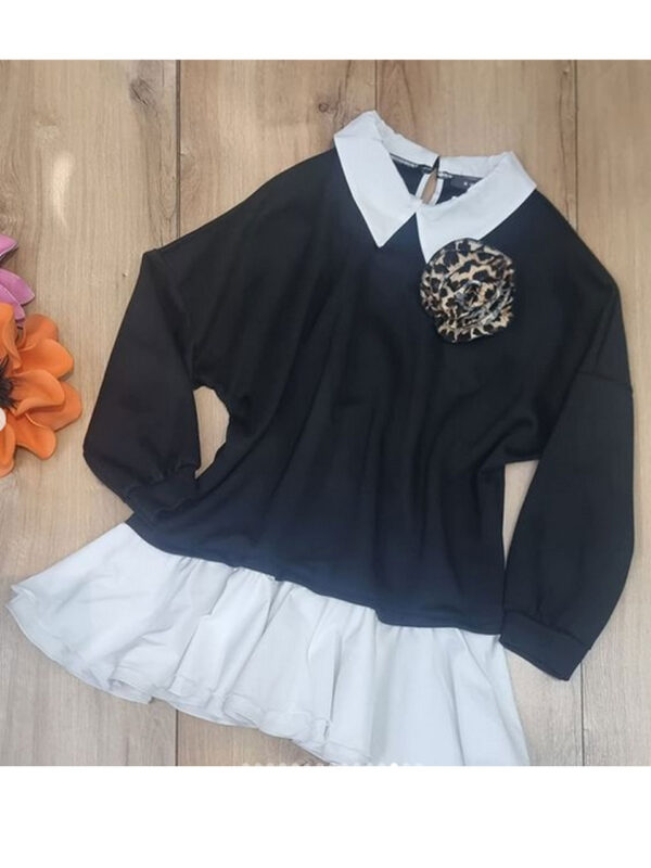 Rochie scurta cu volane albe Cassie