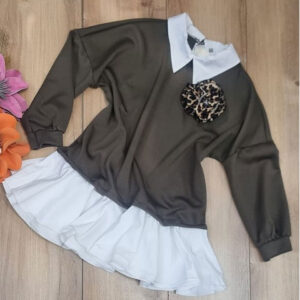Rochie scurta cu volane albe Cassie