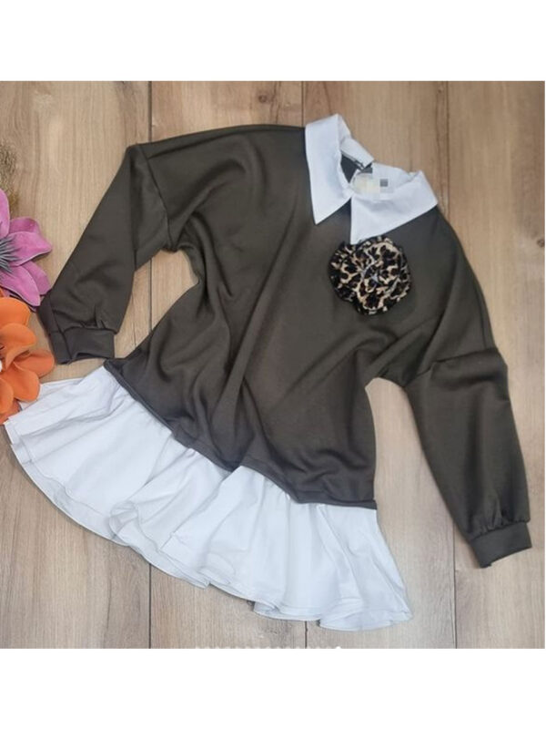 Rochie scurta cu volane albe Cassie