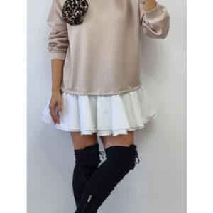 Rochie scurta cu volane albe Cassie