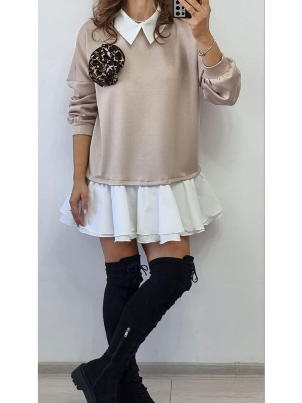 Rochie scurta cu volane albe Cassie
