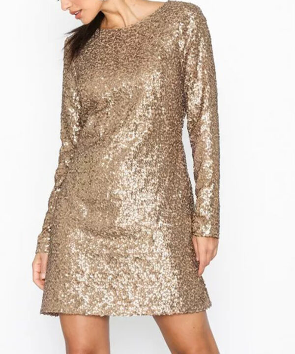 Rochie eleganta din paiete cu funda supradimensionata