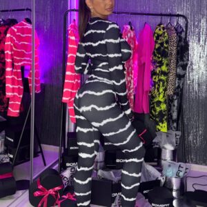 Compleu dama fitness Lines negru