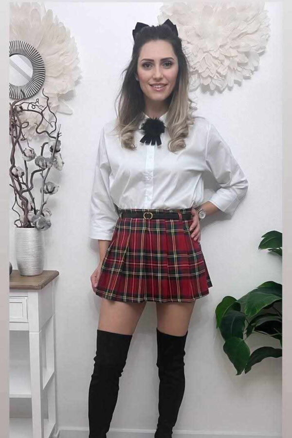 Fusta dama plisata carouri Gyna