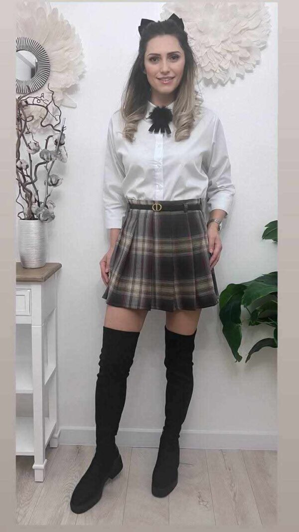 Fusta dama plisata carouri Gyna