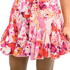 Fusta din poplin crep cu volane vaporoase floral