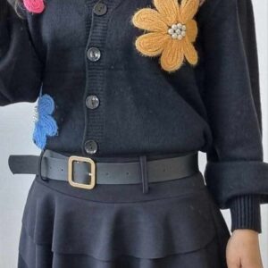 Fusta-pantalon plisee Zula negru