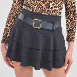Fusta-pantalon plisee Zula negru