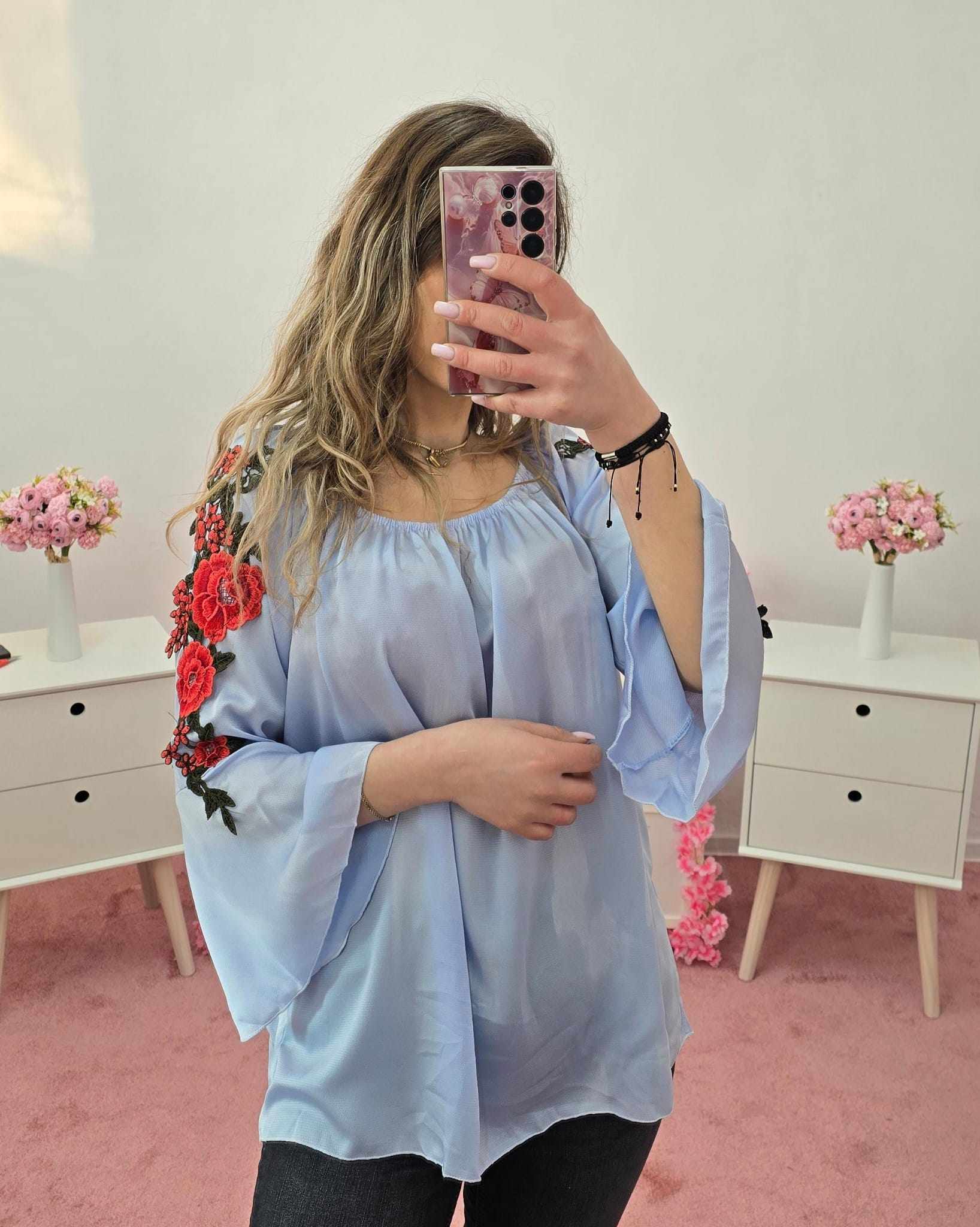 Bluza dama casual cu broderie Anna