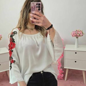 Bluza dama casual cu broderie Anna