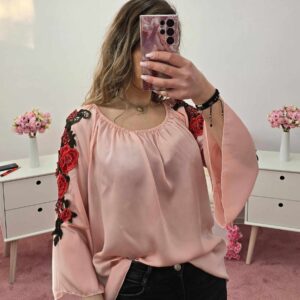Bluza dama casual cu broderie Anna