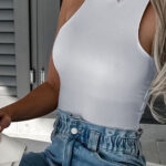 Body dama fara maneci Donna alb