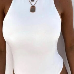 Body dama fara maneci Donna alb