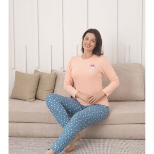 Pijama dama bumbac Lovely piersica