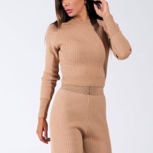 Compleu dama tricot Anisia bej