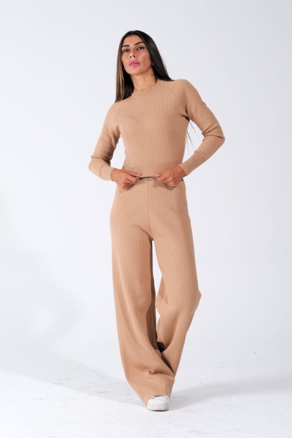 Compleu dama tricot Anisia bej