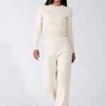 Compleu dama tricot Anisia crem