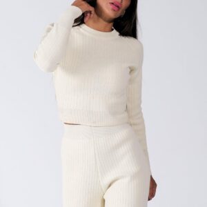 Compleu dama tricot Anisia crem