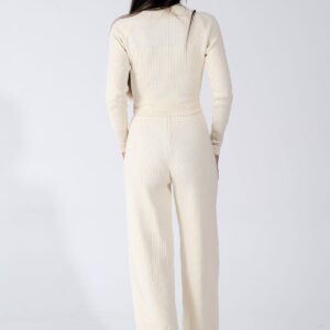Compleu dama tricot Anisia crem