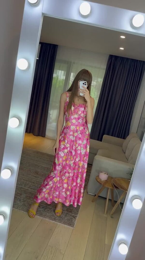 Rochie dama evazata cu flori Demi