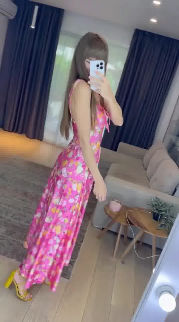 Rochie dama evazata cu flori Demi