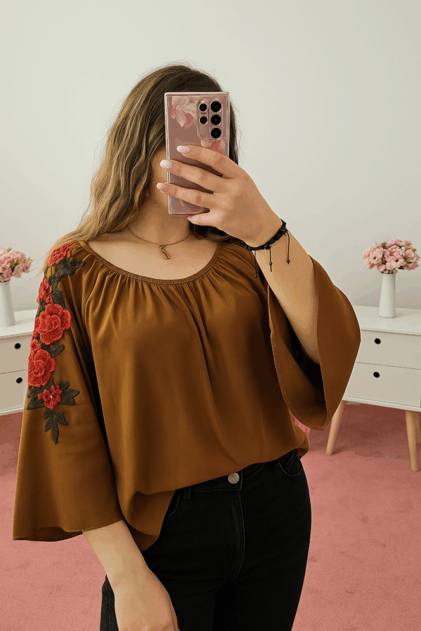 Bluza dama casual cu broderie Anna