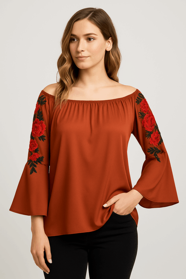Bluza dama casual cu broderie Anna