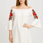 Rochie dama casual cu broderie Anna