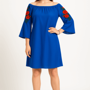 Rochie dama casual cu broderie Anna
