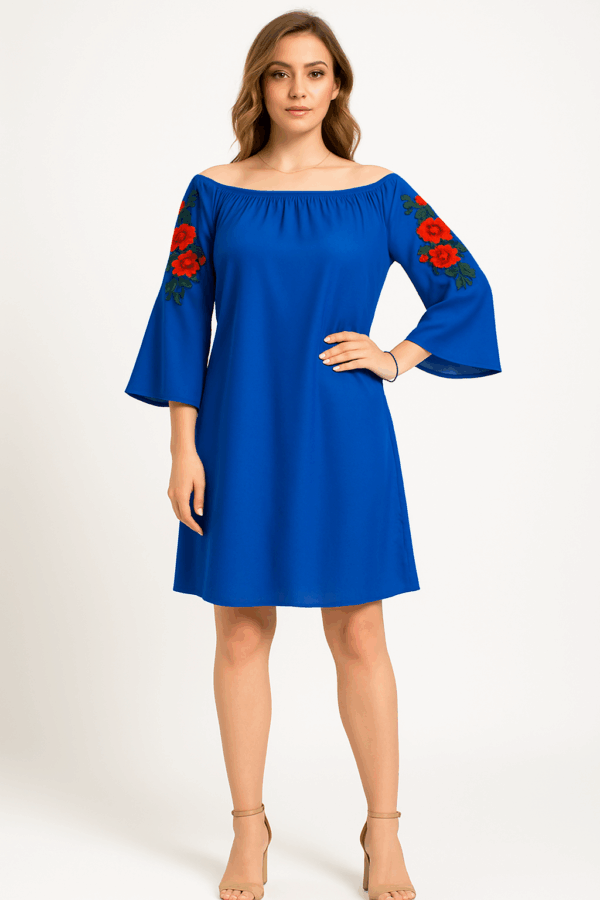 Rochie dama casual cu broderie Anna