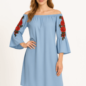 Rochie dama casual cu broderie Anna