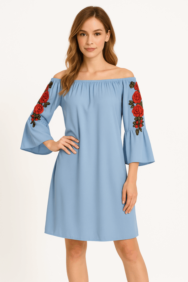 Rochie dama casual cu broderie Anna