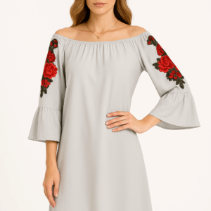 Rochie dama casual cu broderie Anna