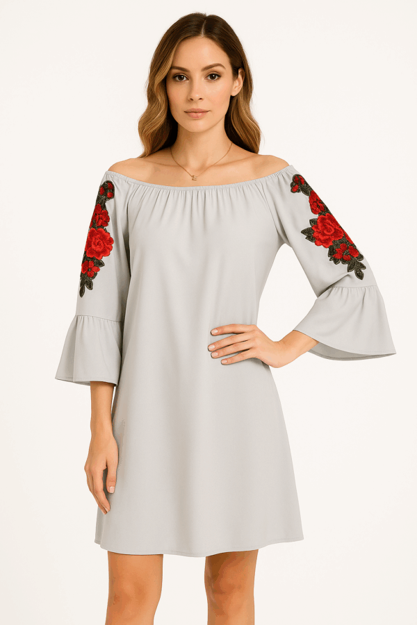 Rochie dama casual cu broderie Anna