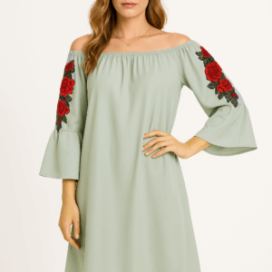 Rochie dama casual cu broderie Anna