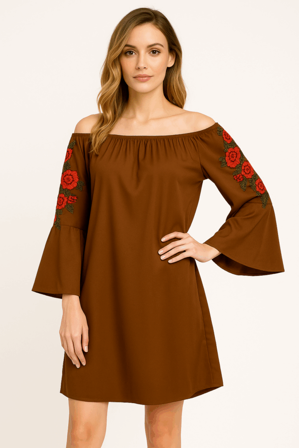 Rochie dama casual cu broderie Anna