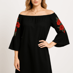 Rochie dama casual cu broderie Anna