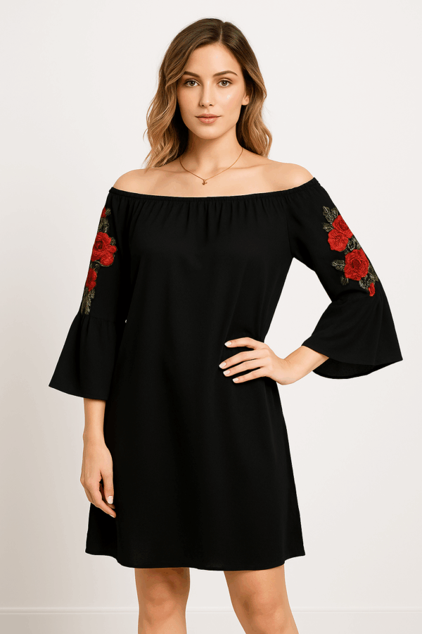 Rochie dama casual cu broderie Anna