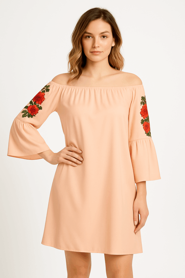 Rochie dama casual cu broderie Anna