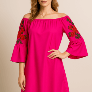 Rochie dama casual cu broderie Anna