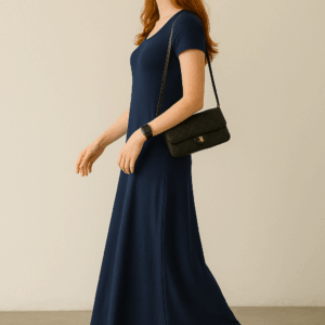 Rochie lunga dama Bia bleumarin