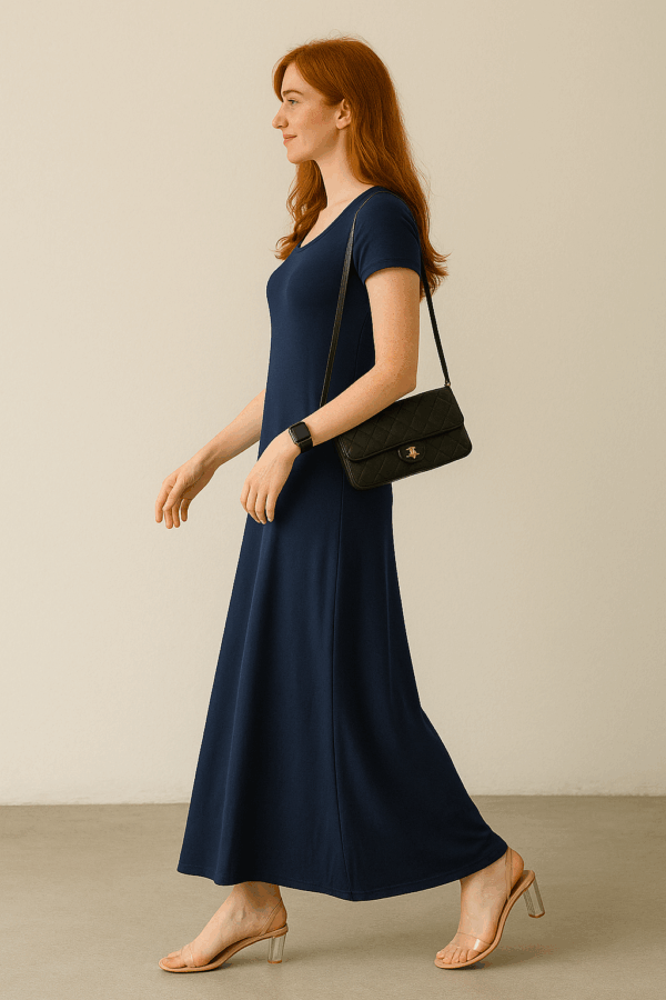 Rochie lunga dama Bia bleumarin