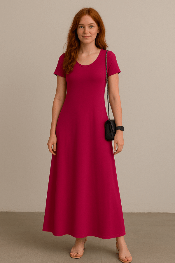 Rochie lunga dama Bia bordo