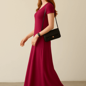 Rochie lunga dama Bia bordo