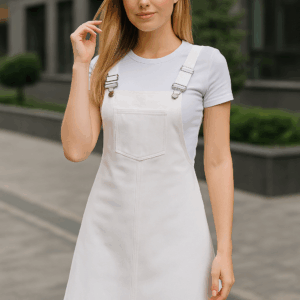 Sarafan denim Dana alb