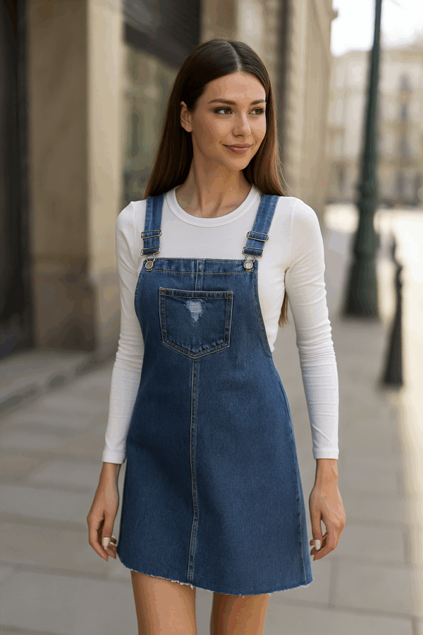 Sarafan denim Dana albastru