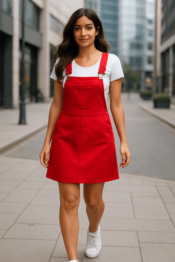 Sarafan denim Dana rosu